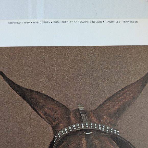 Bob Carney Print 1980s. Equestrian Subject. Nashville Tennessee - Picture 3 of 6